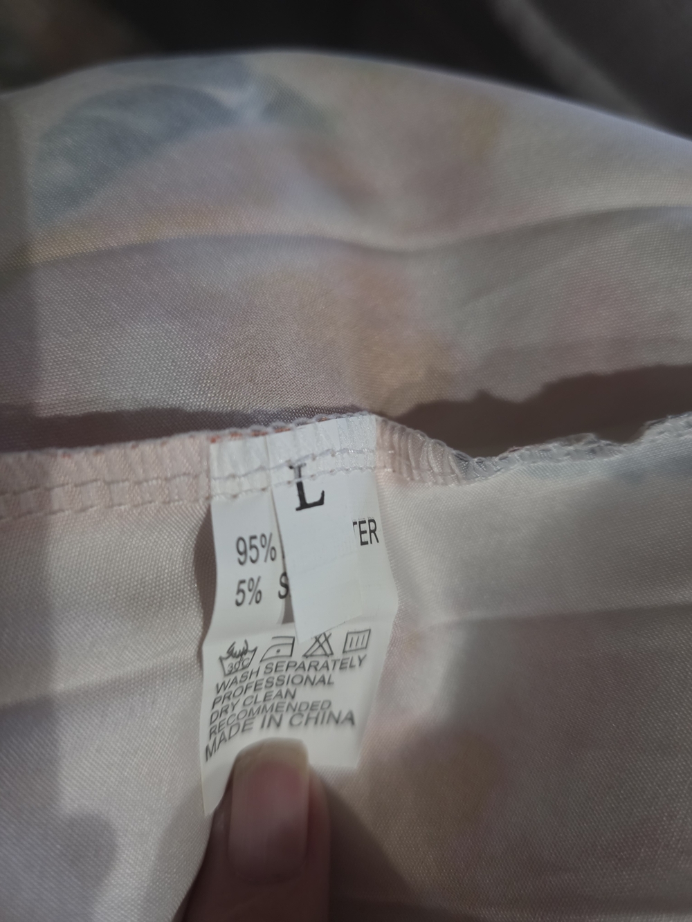 Peach Floral Tie-Shoulder Maxi Size Large - Picture 4 of 6